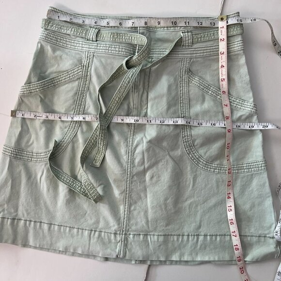 Anthro Pilcro & the Letterpress‎ Washed Chino Light Green A-Line Mini Skirt Sz 8 - Picture 8 of 10